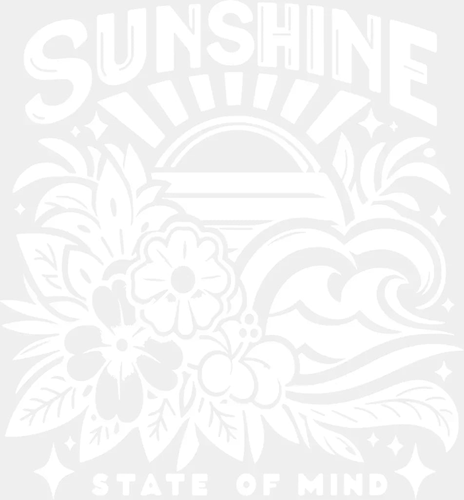 Sunshine State Of Mind B&W - Summer DTF Transfer Adult Unisex - S & M (10’’) / Light Color Design (See Imaging)