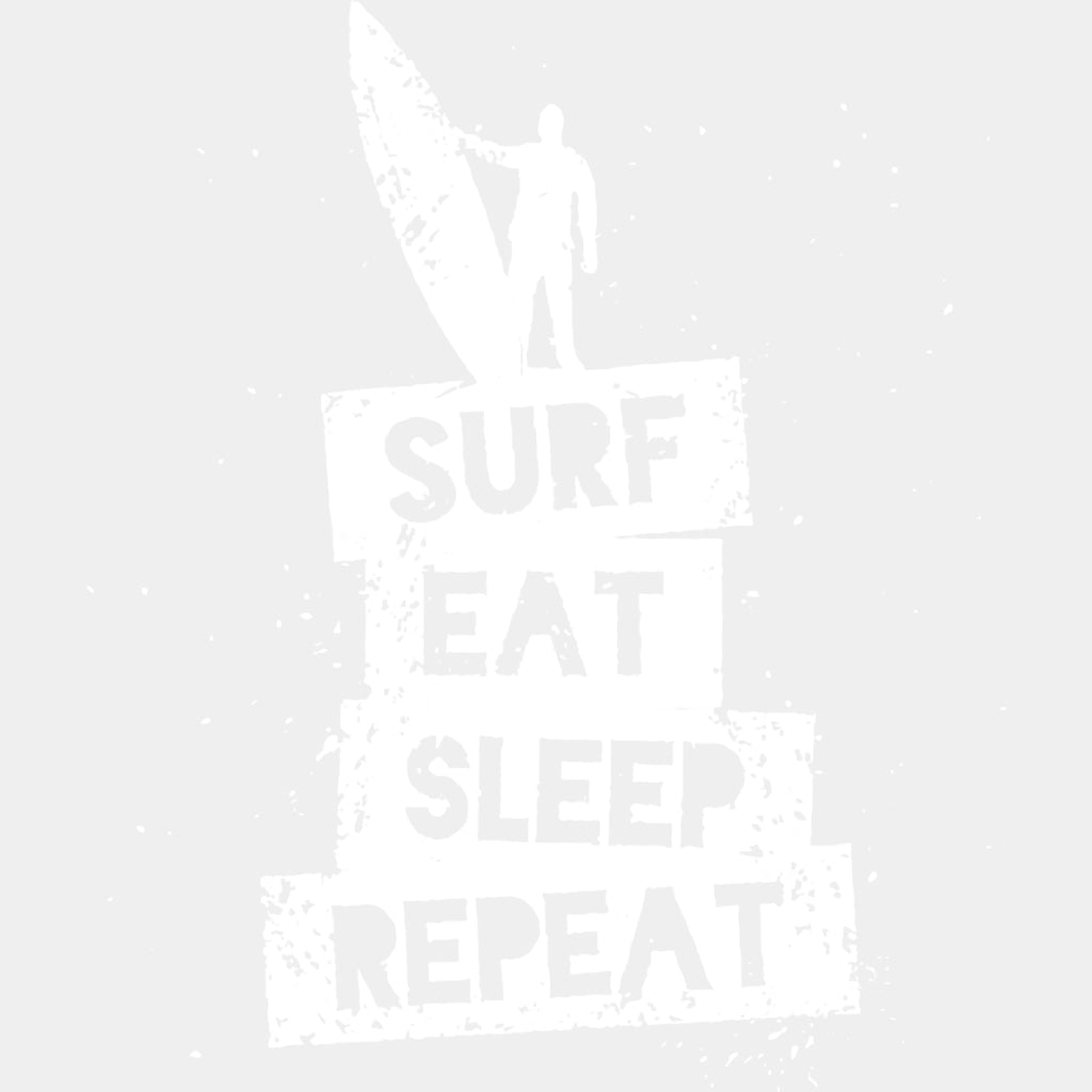 Surf, Eat, Sleep, Repeat - Surfing DTF Transfers ready2transfer Light Color Design (See Imaging)