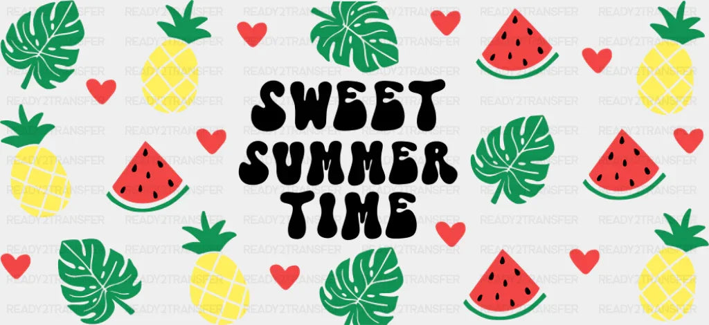 Sweet Summer Time Watermelons & Pineapples - Summer Cup Wrap UV Sticker Permanent UV DTF Decal