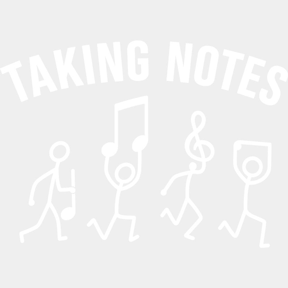 Taking Notes - Music DTF Transfers - Adult Unisex - S & M (10’’) / Light Color Design (See Imaging)