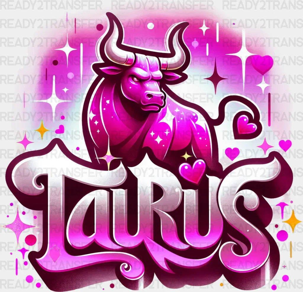 Taurus Blue And Pink - Zodiacs & Horoscopes Dtf Transfer Adult Unisex S M (10’’) / Color Design
