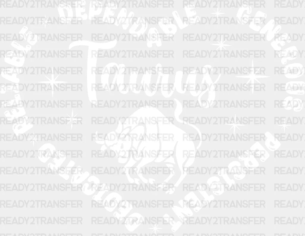 Taurus Heart Design - Zodiacs & Horoscopes Dtf Heat Transfer Adult Unisex S M (10’’) / Light