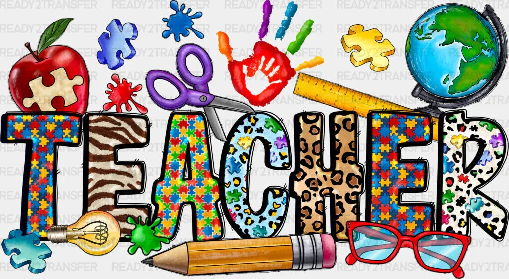 Teacher Design - Teachers Dtf Heat Transfer Adult Unisex S & M (10’’) / Black