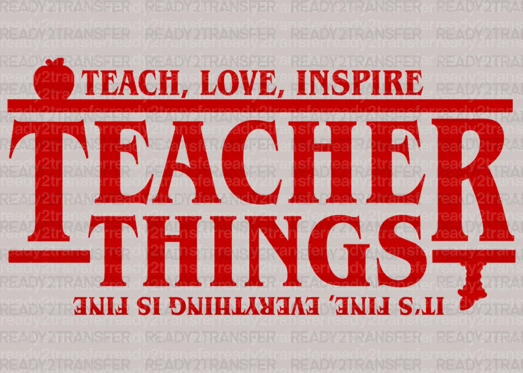 TEACHER THINGS RED DTF Transfer ready2transfer