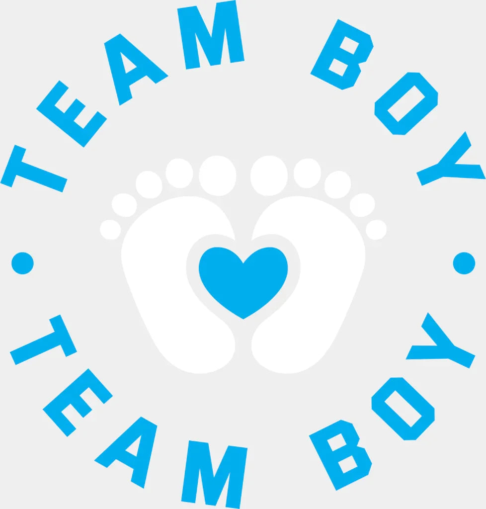 Team Boy Feet Design - Gender Reveal Dtf Transfer Adult Unisex S & M (10’’) / Light Color (See