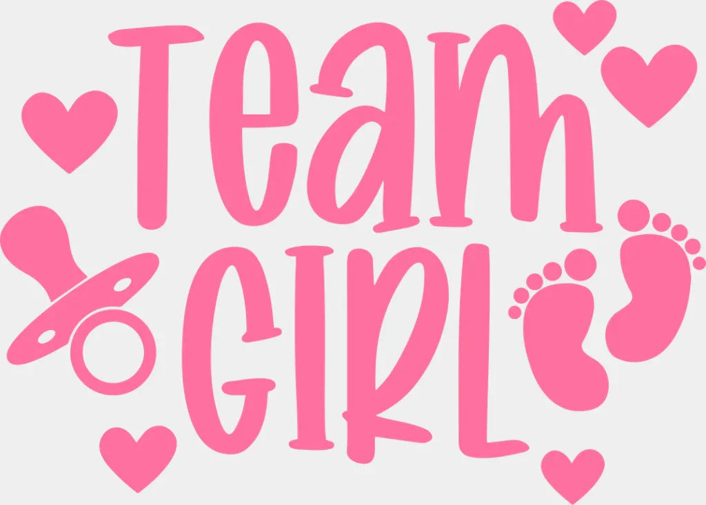 Team Boy & Girl Pacifier - Gender Reveal DTF Transfer Adult Unisex - S & M (10’’) / Girl Design (See Imaging)