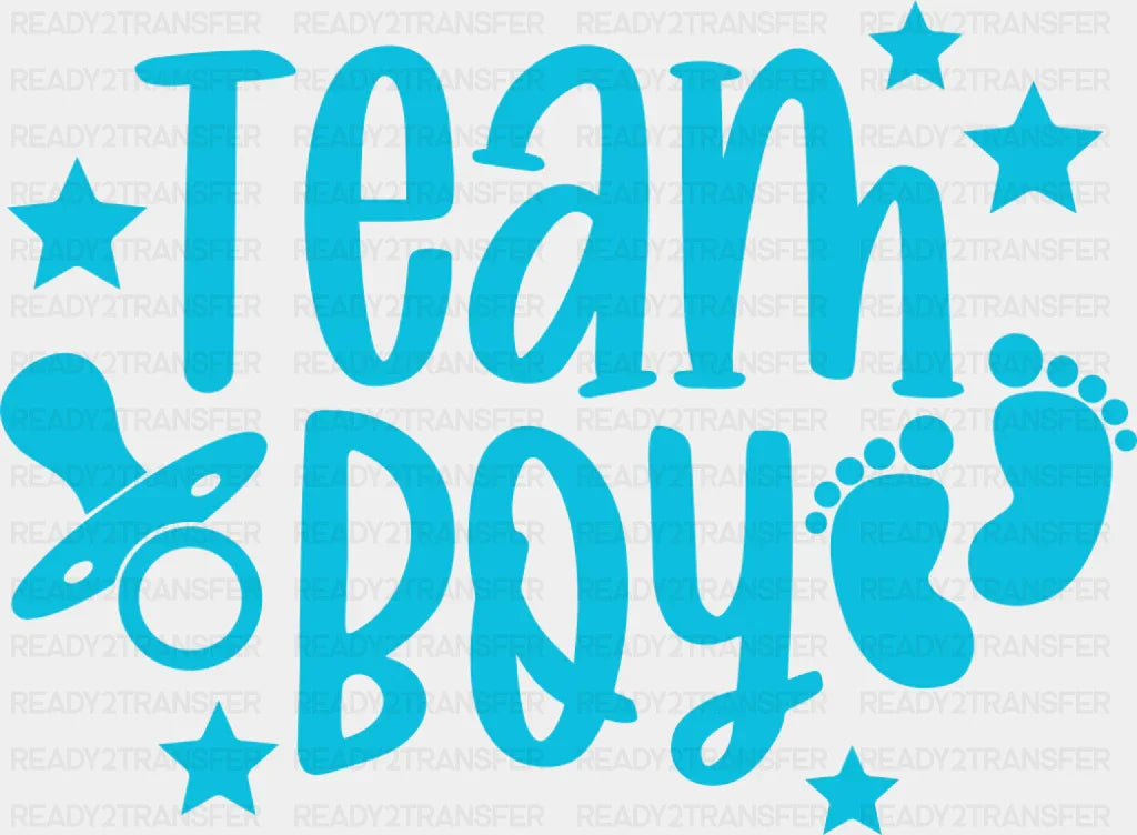 Team Boy & Girl Pacifier - Gender Reveal DTF Transfer Adult Unisex - S & M (10’’) / Boy Design (See Imaging)