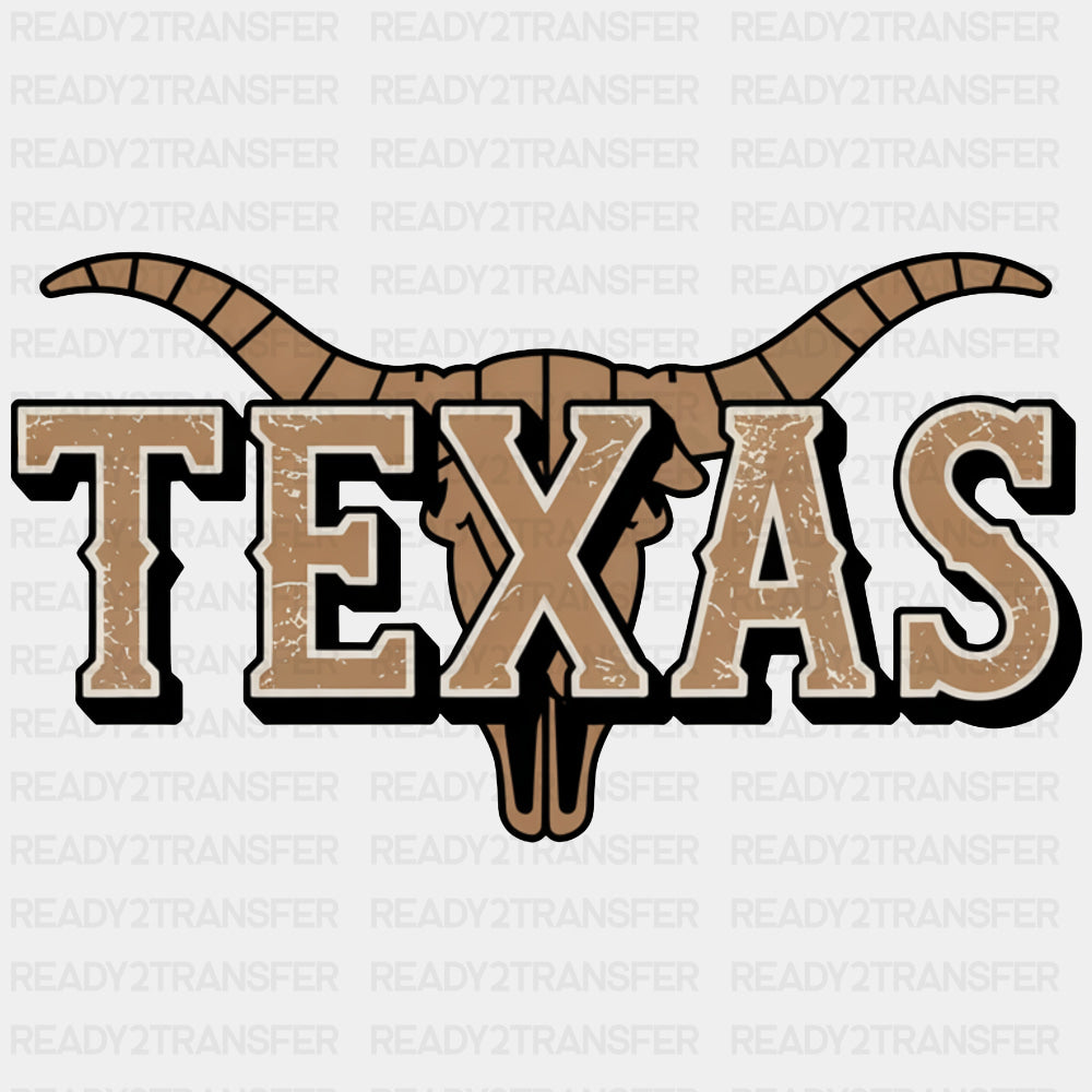 Texas Bull Skull - States & Cities DTF Transfer ready2transfer