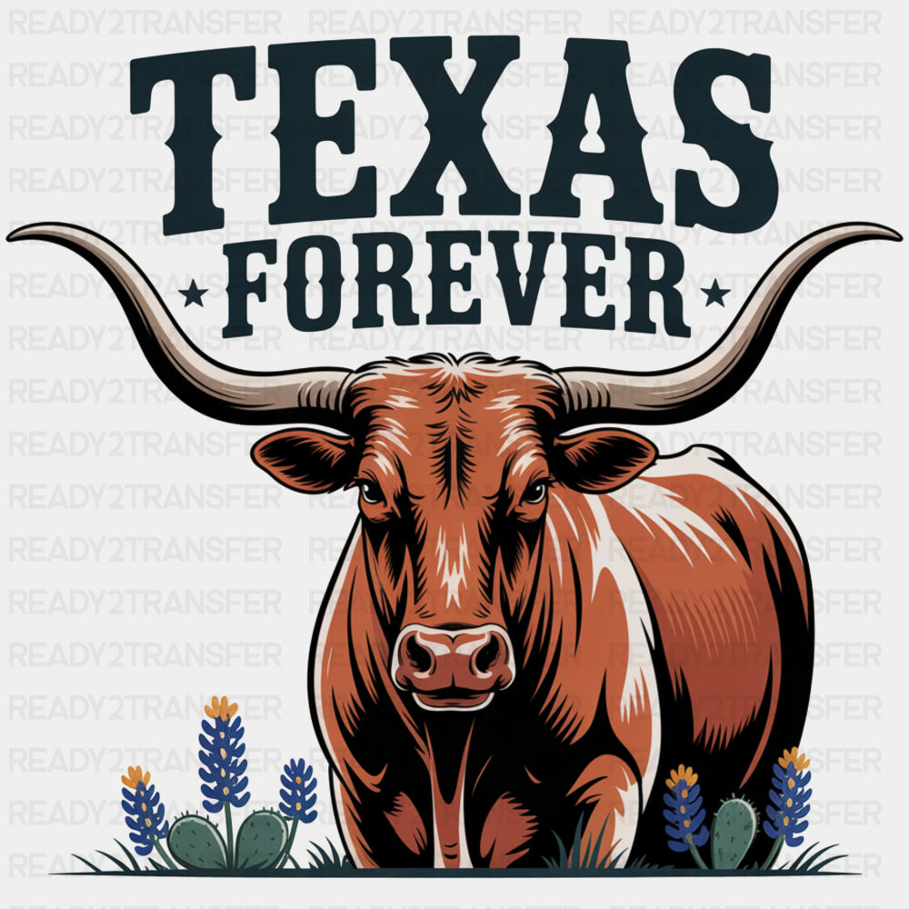 Texas Forever Bull Design - States & Cities DTF Transfer ready2transfer