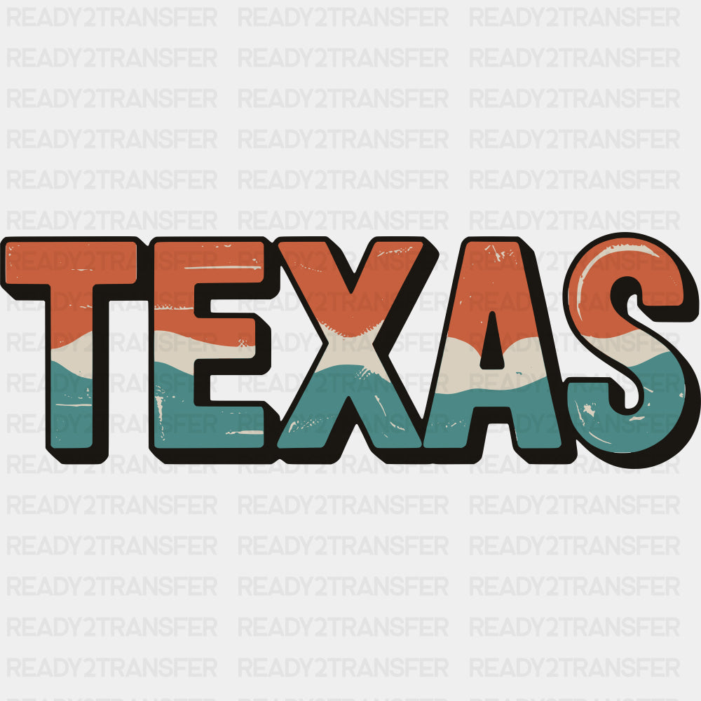 Texas Red White Green - States & Cities DTF Transfer ready2transfer