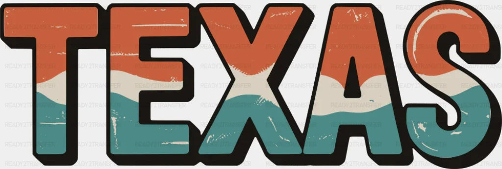 Texas Red White Green - States & Cities DTF Transfer