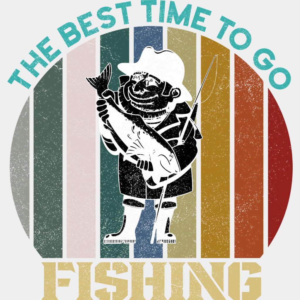 The Best Time To Go Fishing - Fishing DTF Transfers ready2transfer Light Color Design (See Imaging)
