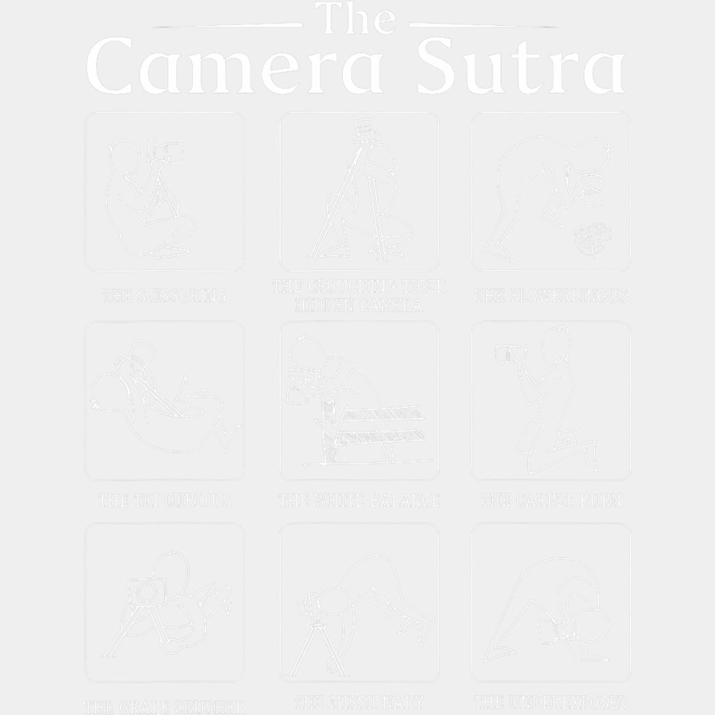 The Camera Sutra B&W - Photography DTF Transfers ready2transfer Light Color Design (See Imaging)