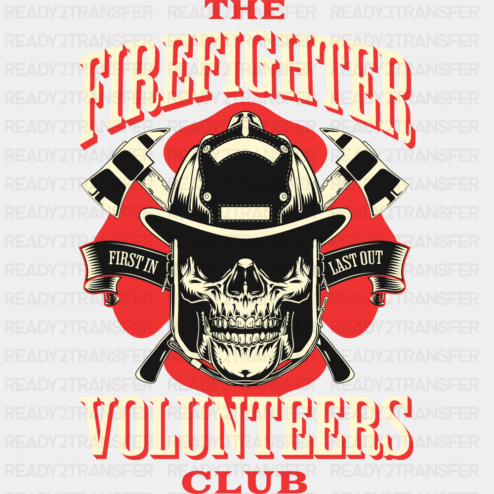 The Firefighter Volunteers Club, Skull - Fire Department DTF Transfers ready2transfer