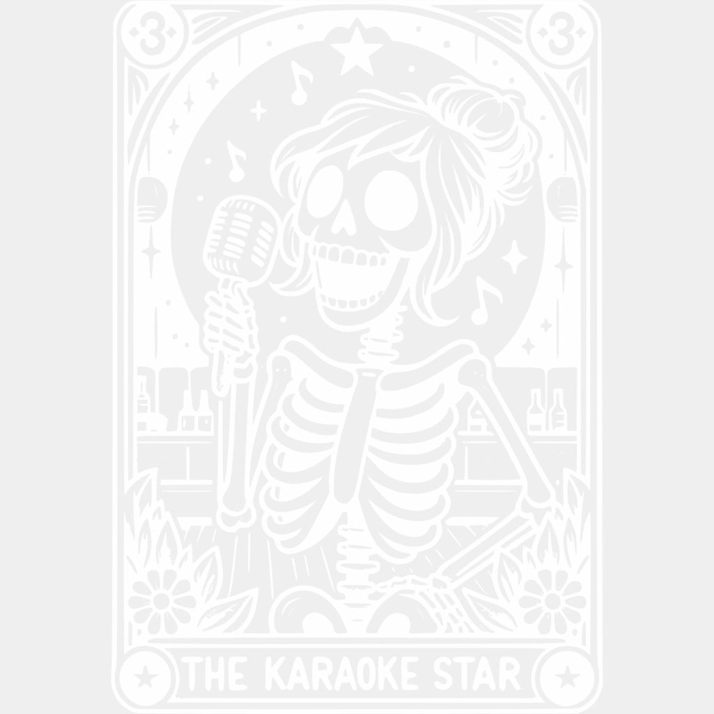 The Karaoke Star, Tarot Card - Singing DTF Transfers ready2transfer Light Color Design (See Imaging)