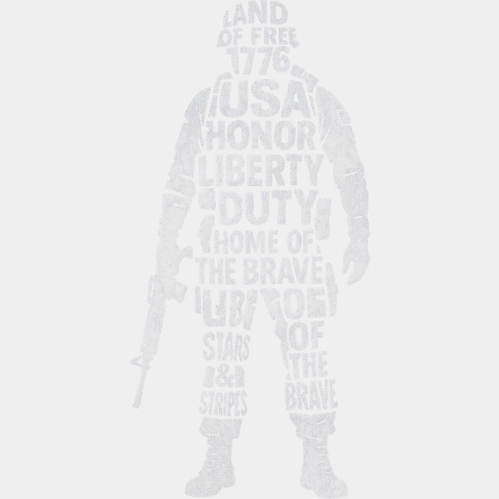 The Land of the Free and the Home of the Brave - Army DTF Transfers - Adult Unisex - S & M (10’’) / Light Color Design