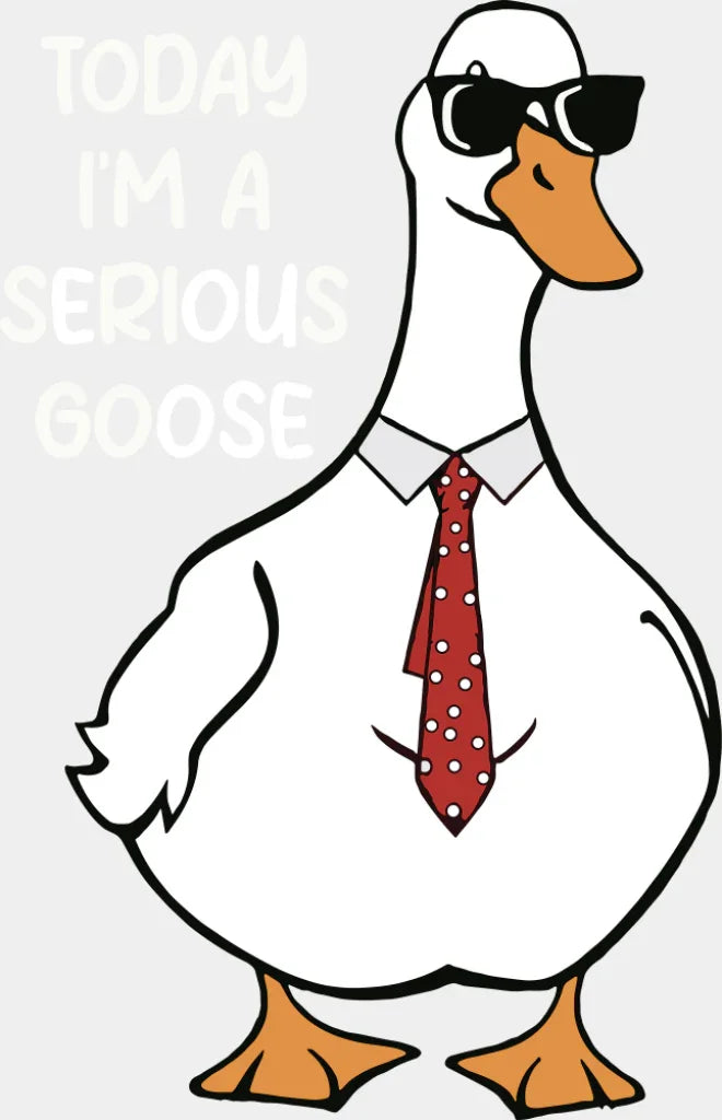 Today I’m A Serious Goose - Funny DTF Transfer Adult Unisex - S & M (10’’) / Light Color Design (See Imaging)