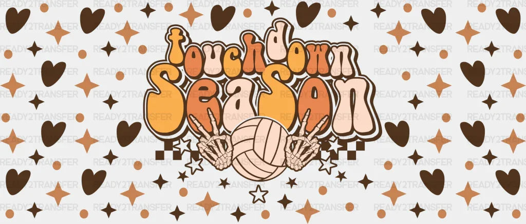 Touchdown Season - Volleyball Cup Wrap Uv Sticker Permanent Dtf Decal