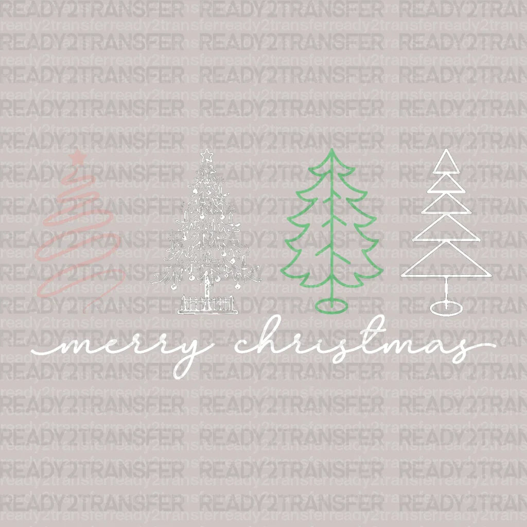 Trees Merry Christmas DTF Transfer - ready2transfer
