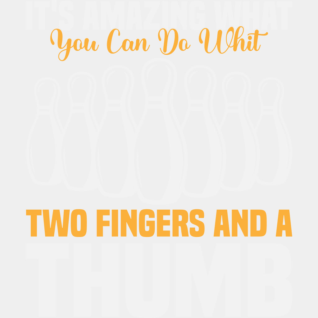 Two Fingers And A Thumb - Bowling DTF Transfers ready2transfer Light Color Design (See Imaging)
