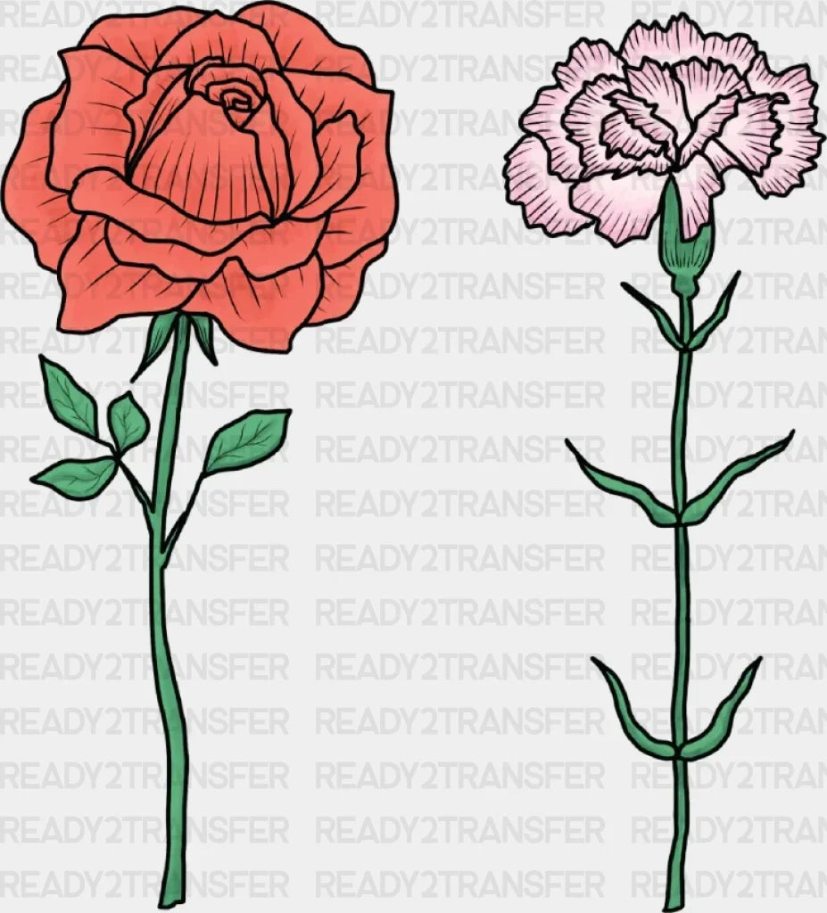 TWO FLOWER DTF Transfer ready2transfer