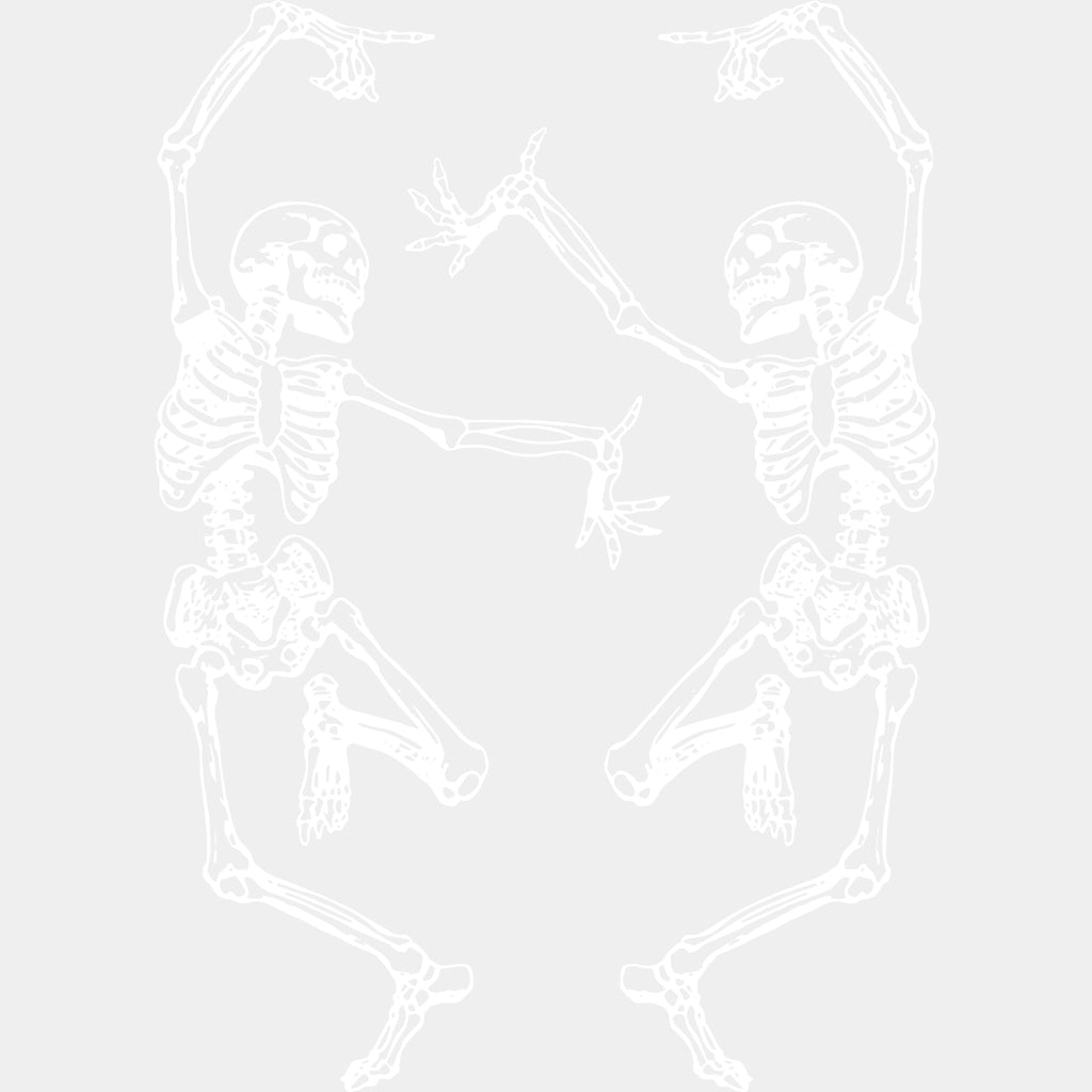 Two Skeletons Dancing - Skeleton DTF Transfers ready2transfer Light Color Design (See Imaging)
