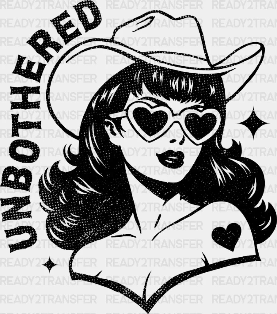 Unbothered Cowgirl - Dtf Transfer Adult Unisex S & M (10’’) / Dark Color Design (See Imaging)