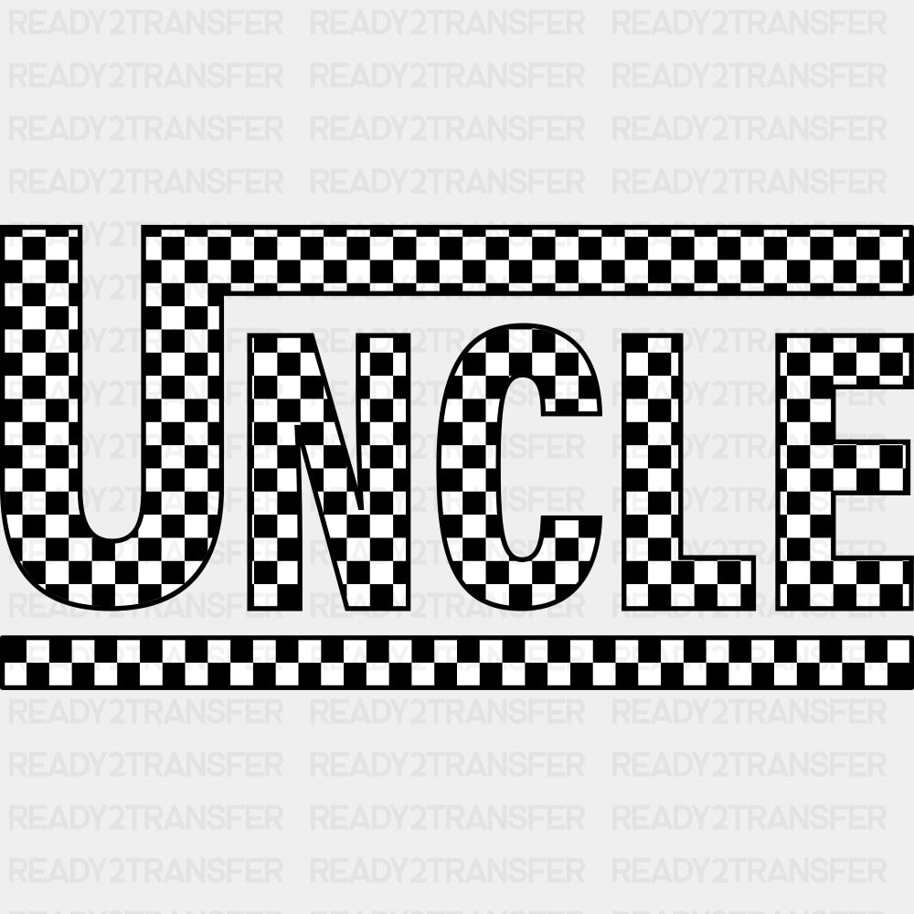 Uncle Checkered Design - Uncle DTF Transfers ready2transfer Dark Color Design (See Imaging)