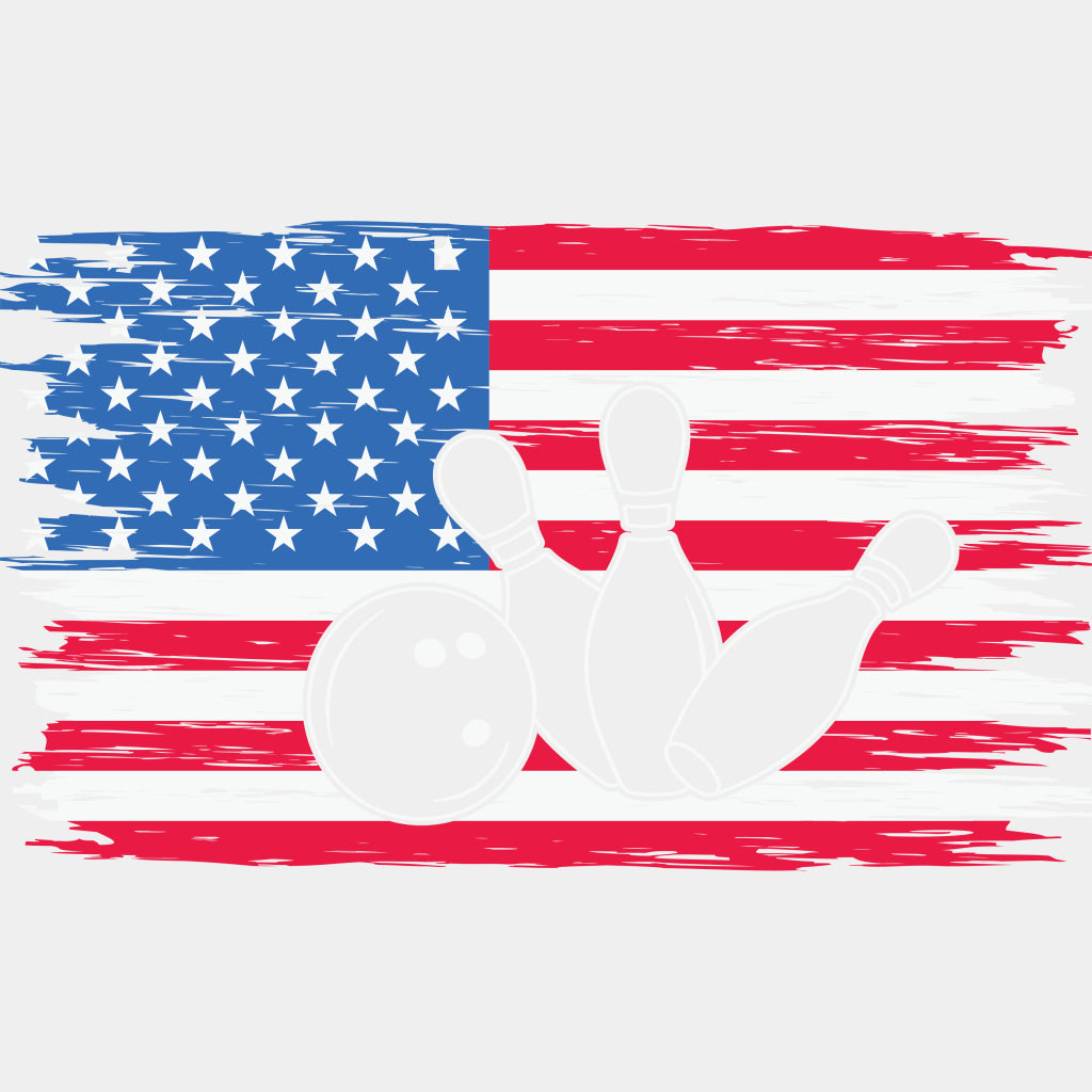 US Flag - Bowling DTF Transfers ready2transfer Light Color Design (See Imaging)