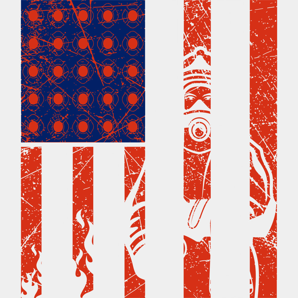 USA Flag - Fire Department DTF Transfers ready2transfer Light Color Design (See Imaging)