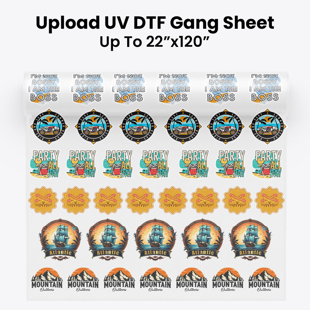 Upload UV Sticker Gang Sheet
