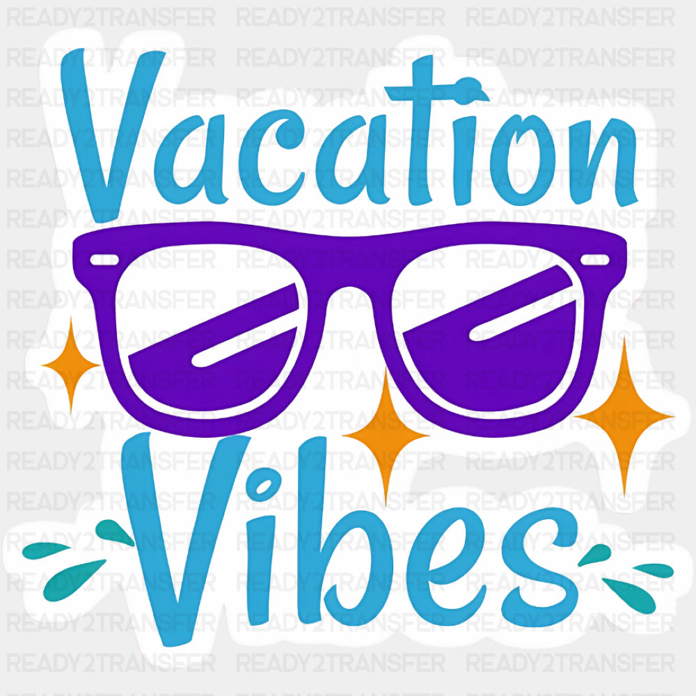 Vacation Vibes Purple Sunglasses - Family Trip DTF Transfers ready2transfer