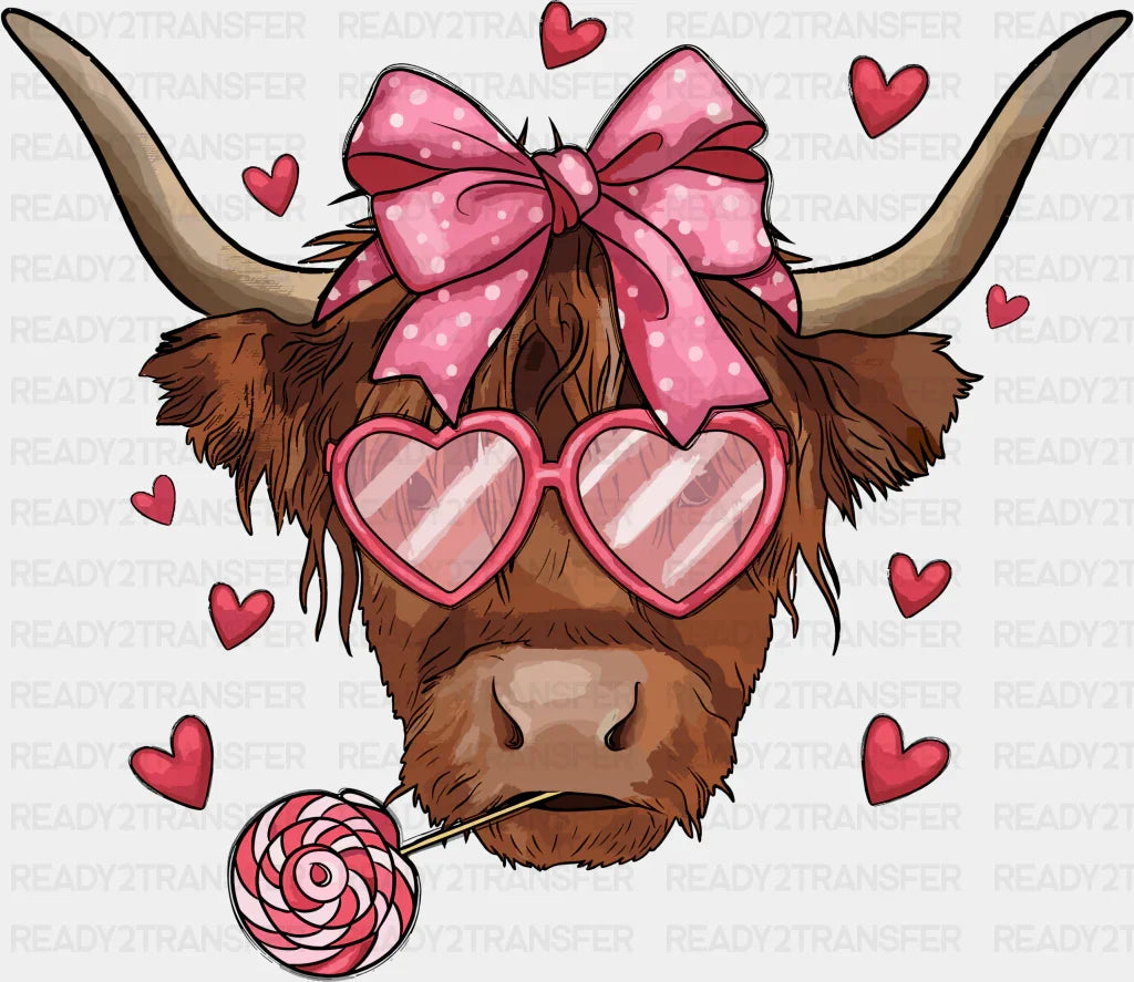 Valentine Bull Pink Design Dtf Transfer