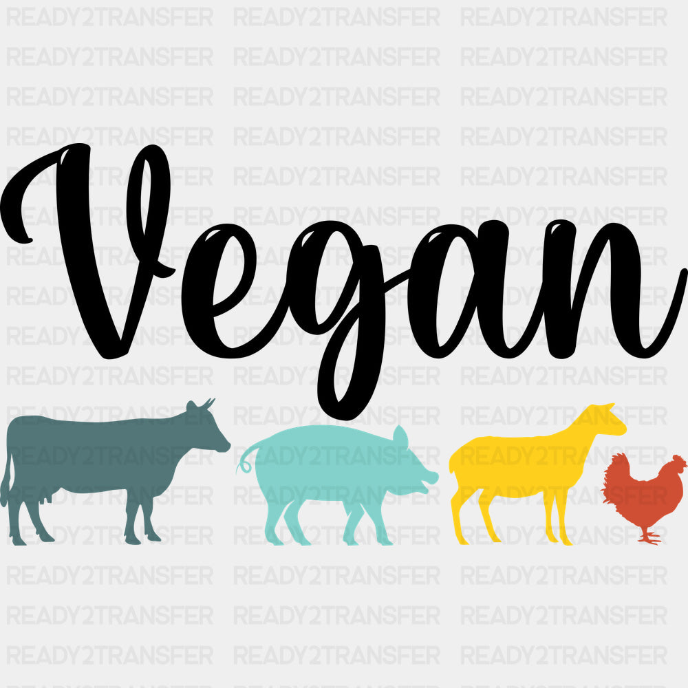 Vegan B&W - Vegan DTF Transfers - Adult Unisex - S & M (10’’) / Dark Color Design (See Imaging)