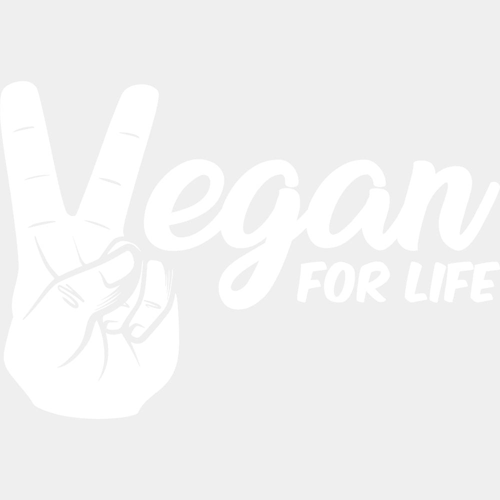 Vegan For Life B&W - Vegan DTF Transfers - Adult Unisex - S & M (10’’) / Light Color Design (See Imaging)