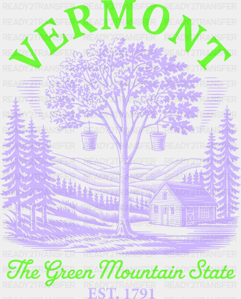 Vermont The Green Mountain State - States & Cities DTF Transfer