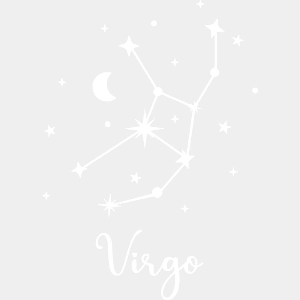 Virgo Constellations - Zodiacs & Horoscopes DTF Transfers - Adult Unisex - S & M (10’’) / Light Color Design (See