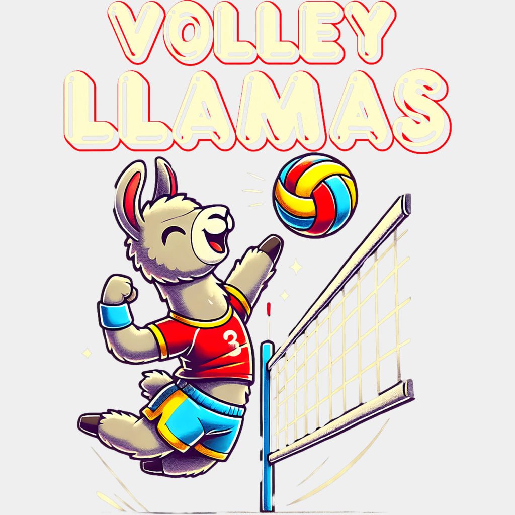 Volley Llamas, Red - Volleyball DTF Transfers ready2transfer Light Color Design (See Imaging)