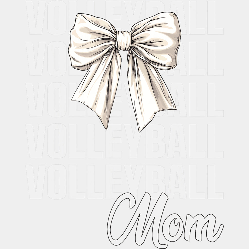 Volleyball Mom B&W Ribbon - Volleyball DTF Transfers ready2transfer Light Color Design (See Imaging)
