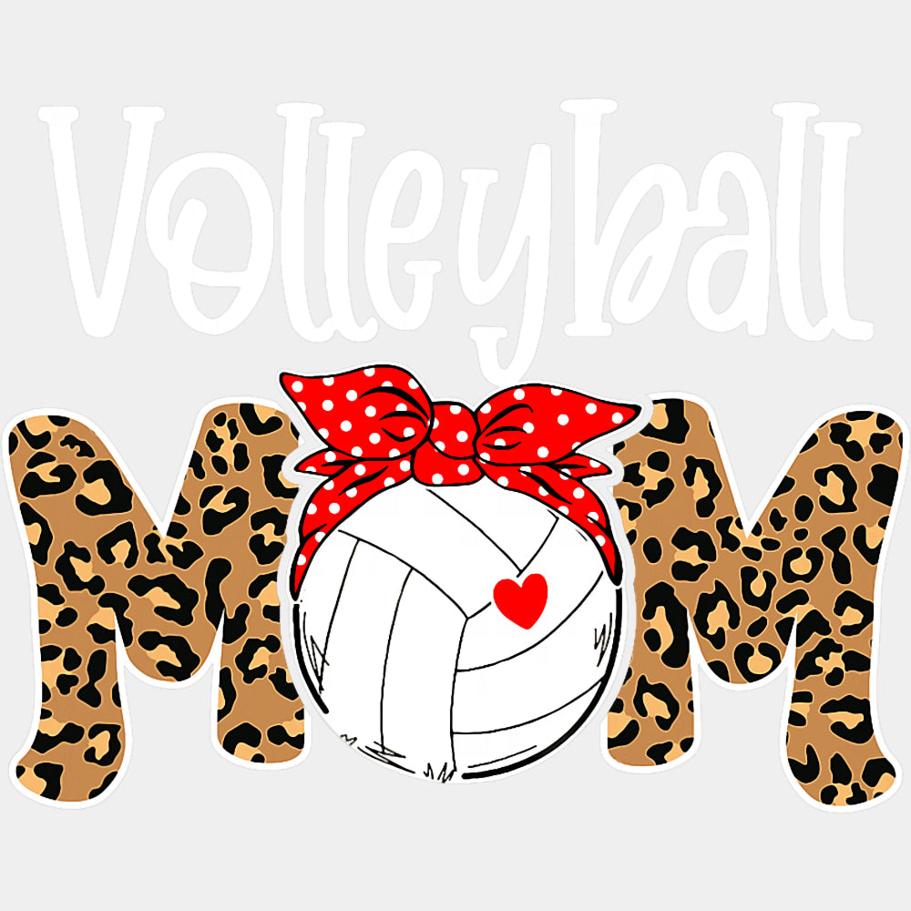 Volleyball Mom Bandana, Leopard Pattern - Volleyball DTF Transfers ready2transfer Light Color Design (See Imaging)