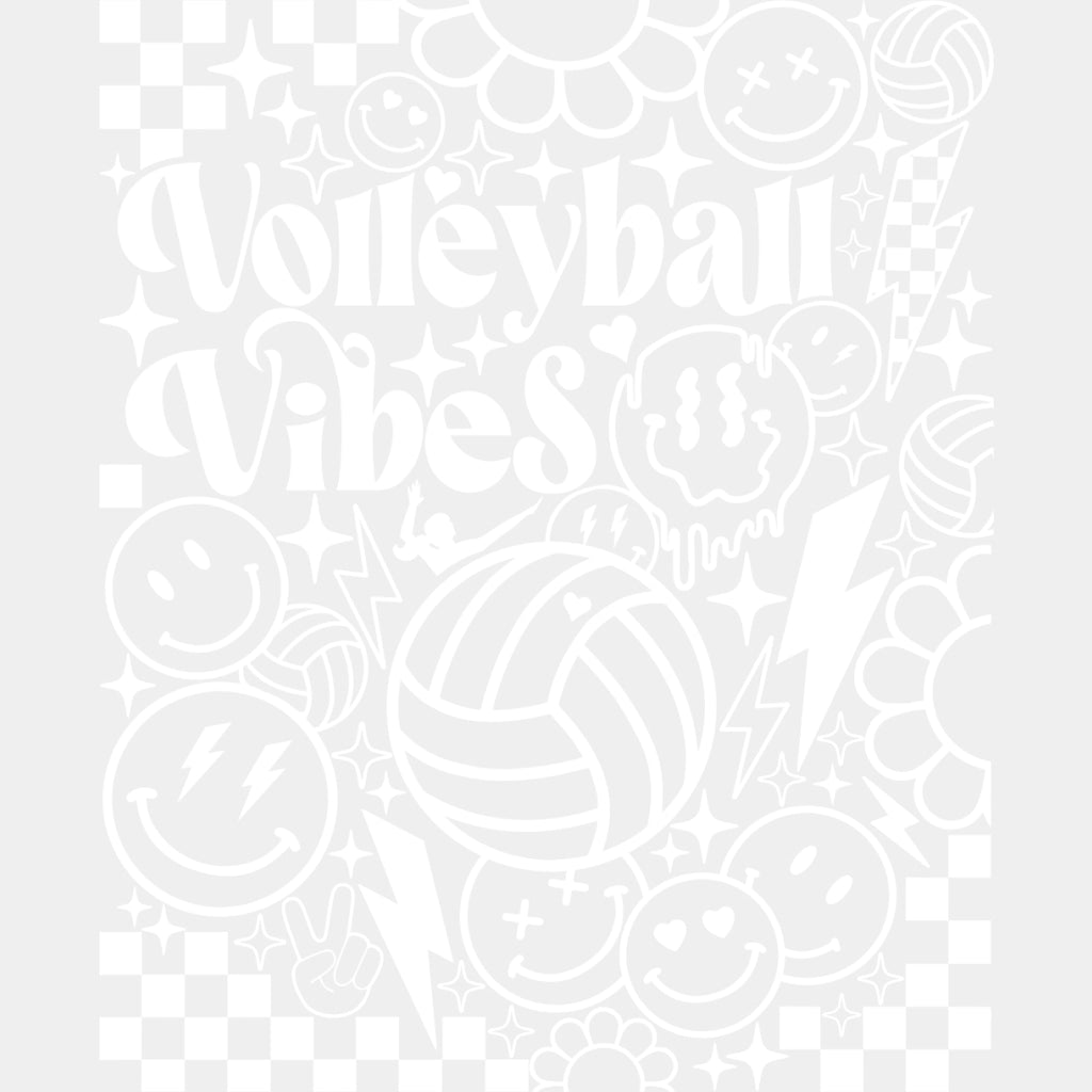 Volleyball Vibes, Smileys - Volleyball DTF Transfers ready2transfer Light Color Design (See Imaging)