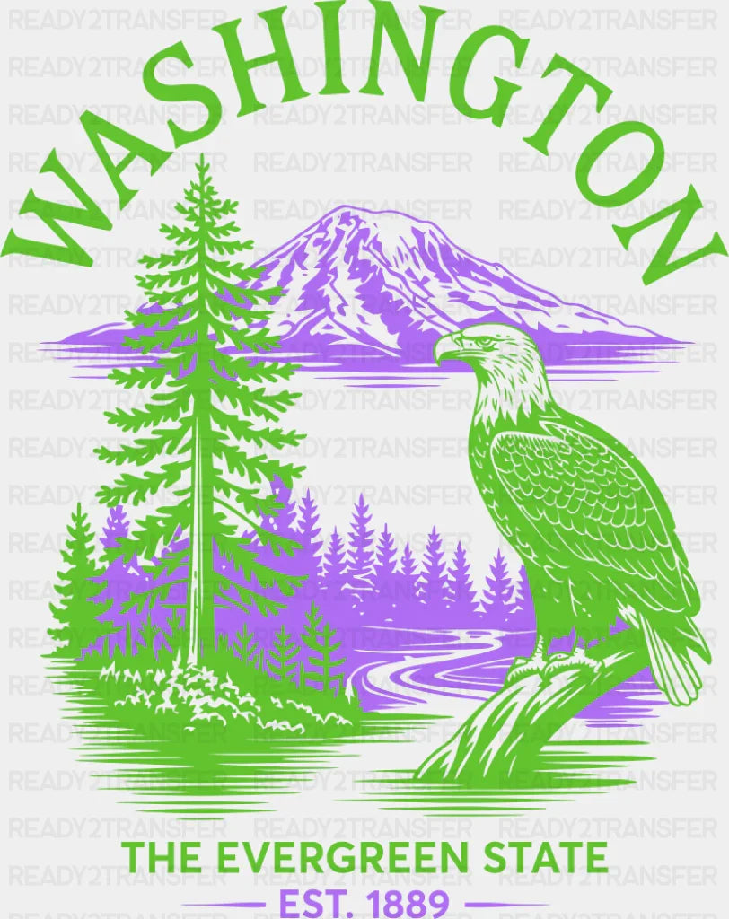 Washington The Evergreen State - States & Cities DTF Transfer
