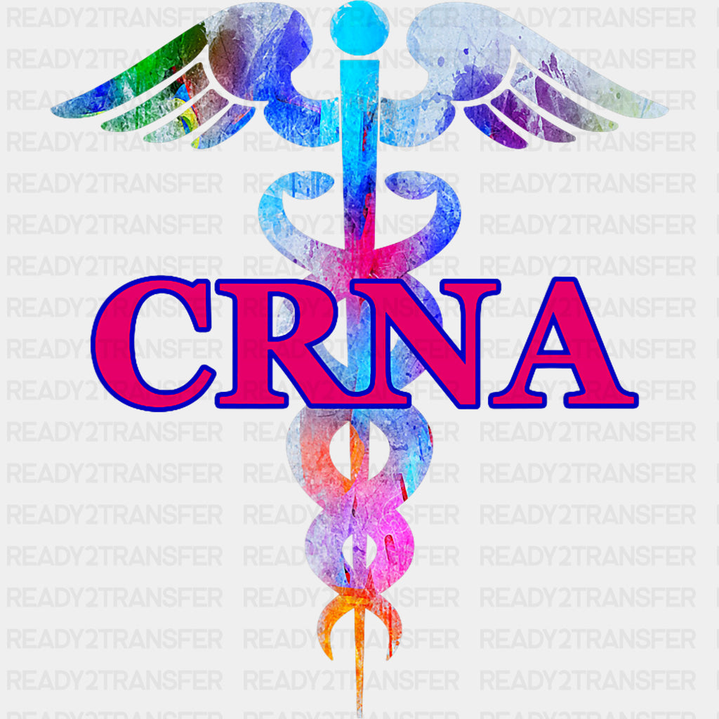 Watercolor Caduceus Symbol - CRNA Nurse DTF Transfers ready2transfer