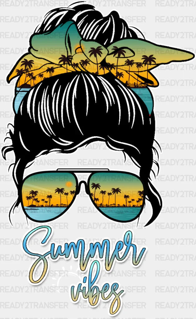 Woman Summer Vibes Dtf Transfer Adult Unisex - S & M (10’) / White