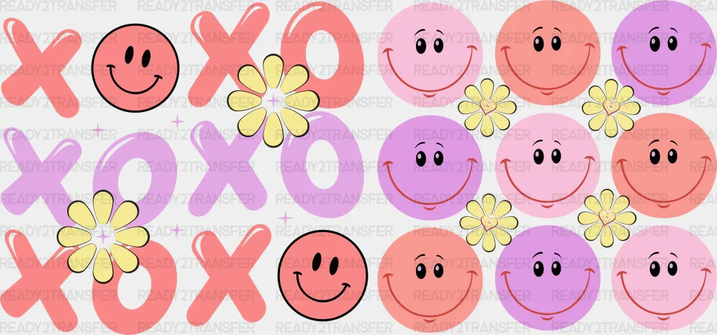 XOXO Smiley - Valentine's Day Cup Wrap UV Sticker Permanent UV DTF Decal ready2transfer