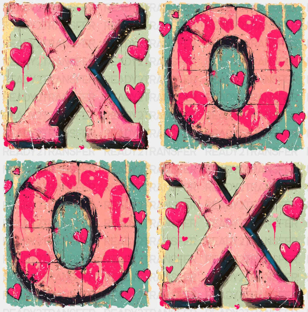 Xoxo Vintage Heart Design - Valentine’s Day Dtf Transfer