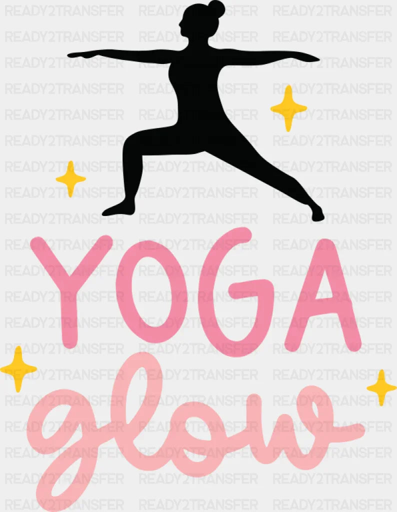 Yoga Glow - Yoga DTF Transfer Adult Unisex - S & M (10’’) / Dark Color Design (See Imaging)