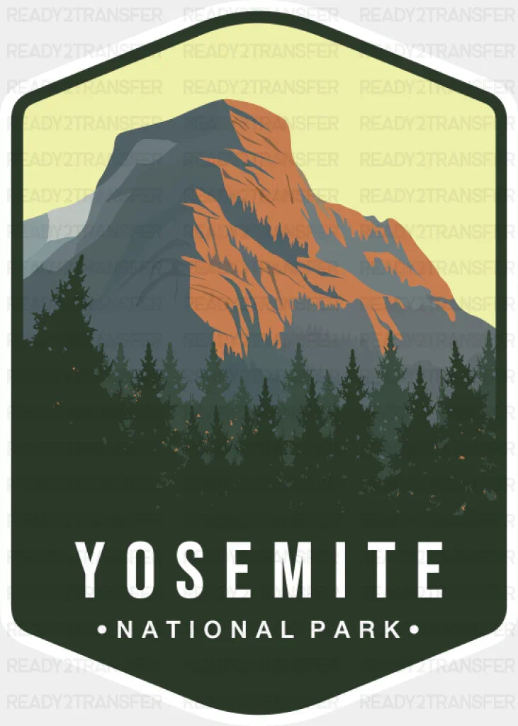 Yosemite National Park Colorful Design - National Parks DTF Transfer