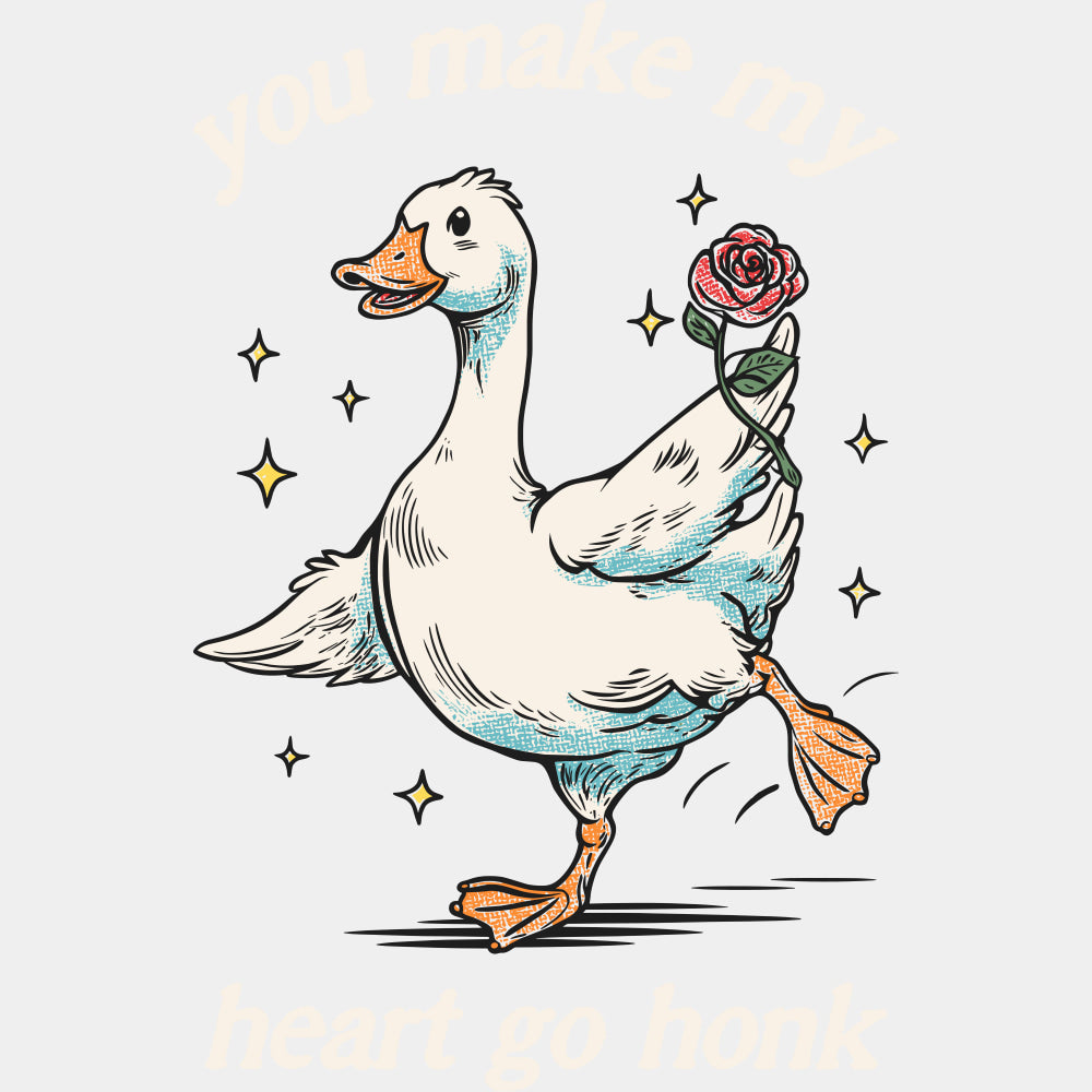 You Make My Heart Go Honk - Valentine's Day DTF Transfers ready2transfer Light Color Design (See Imaging)