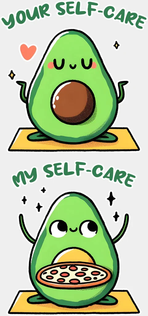 Your Self-Care Vs My Design - Yoga Dtf Heat Transfer Adult Unisex S & M (10’’) / White